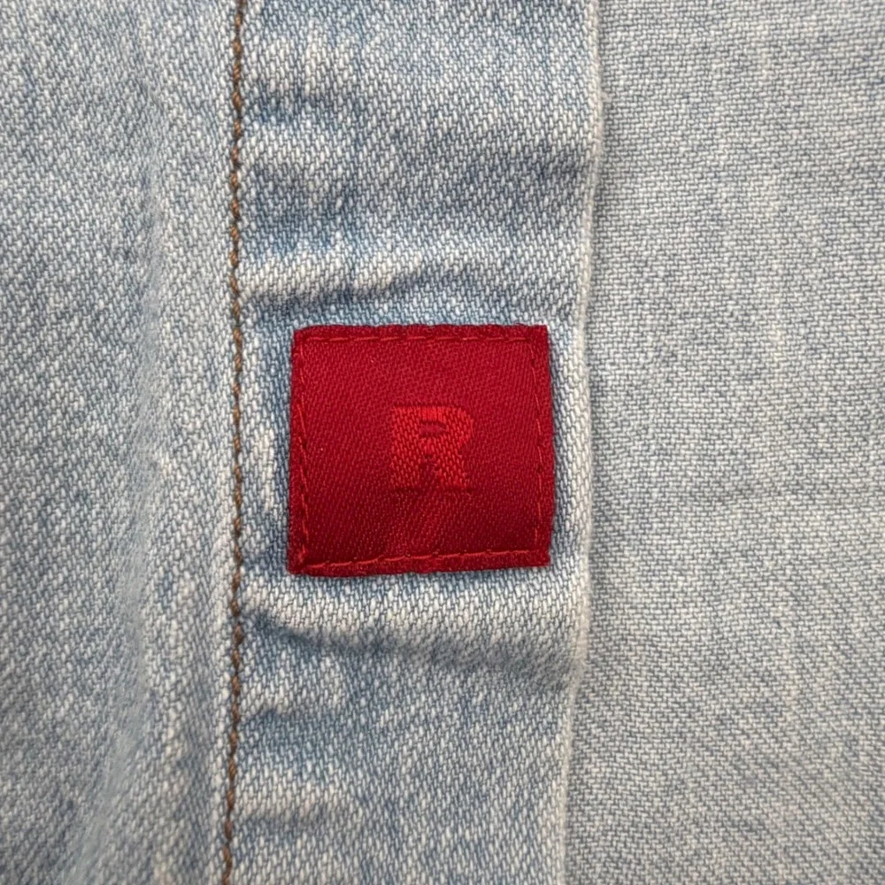 Levis‎ Red Tab Mens Large Light Wash Denim Button Down Shirt Long Sleeve Cotton